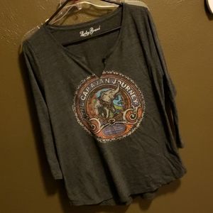 Lucky Brand 3/4 Sleeve Print T-Shirt